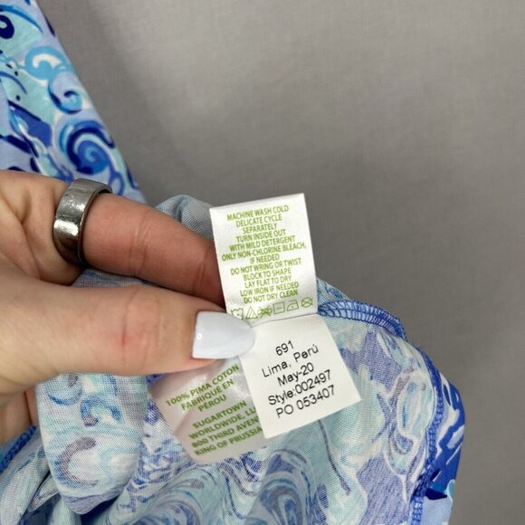 Lilly Pulitzer Womens Dress XXS Saltwater Blue Billie Suns Out Funs Out Coastal - Picture 9 of 10